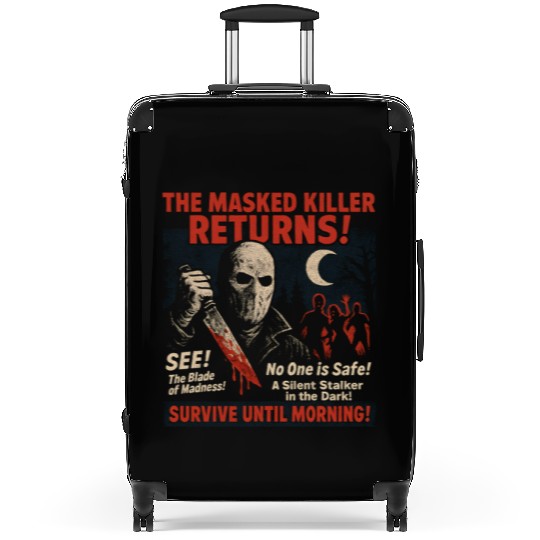Masked Killer Returns Slasher Movie Poster Vintage Suitcases