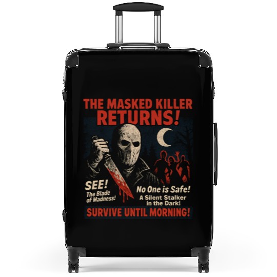 Masked Killer Returns Slasher Movie Poster Vintage Suitcases