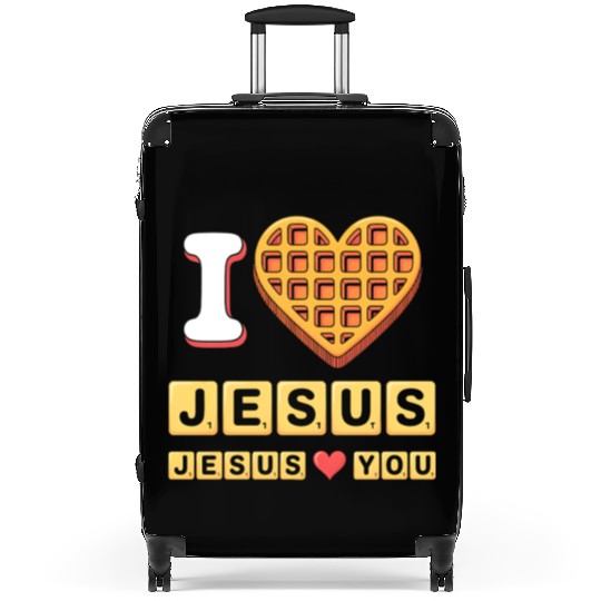 I Love Jesus Christian Breakfast Waffle Heart Suitcases