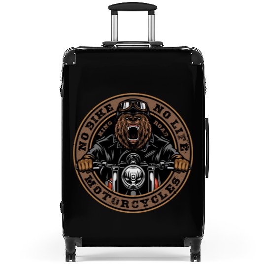 Roaring Bear Motorcycle Bike Life Suitcases