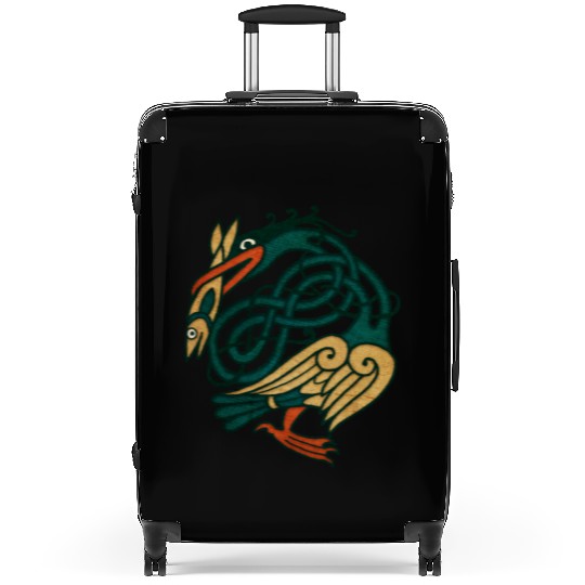 Celtic Art Bird With Fish Suitcases
