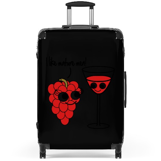 "I like mature men" Grape / Wine Vector Design Suitcases
