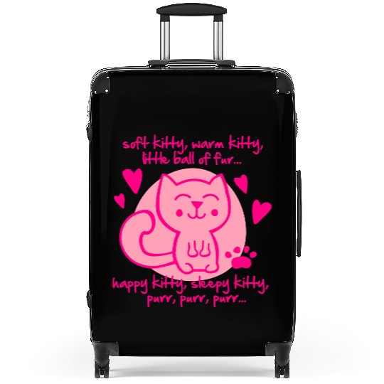 soft kitty, warm kitty, little ball of fur... Suitcases