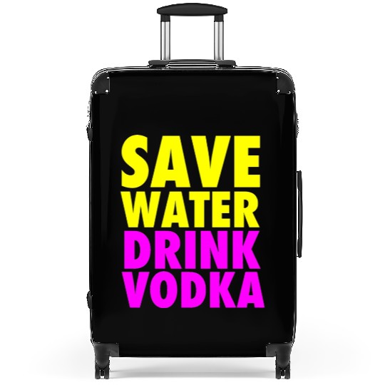 Save Water Drink Vodka Neon Party Design Suitcases