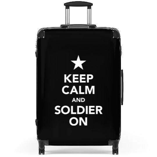 keep calm and soldier on - us star Suitcases