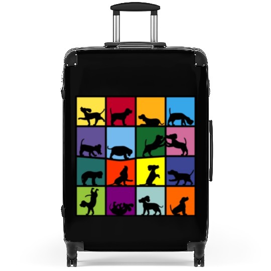 dog cube beagle Suitcases