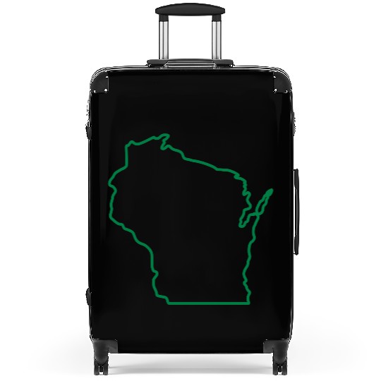 Wisconsin State Outline Design Suitcases