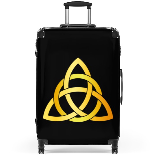 Original Triquetra circle celtic knot gold Suitcases