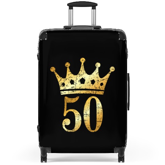 50th Birthday & Anniversary Crown (Golden-Yellow) Suitcases