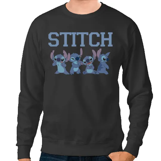 Disney Lilo Stitch Cute Different Moods Big Chest Logo V2 Sweatshirts