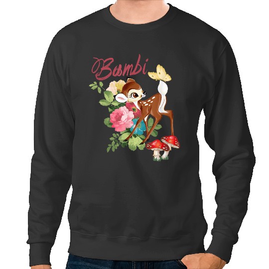 Disney Bambi Cute And Playful Watercolor Retro Portrait Sweatshirts