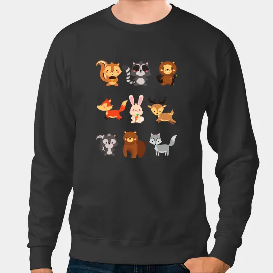 Discover Fox Rabbit Squirrel Raccoon Beaver Skunk and Bear Sweatshirts