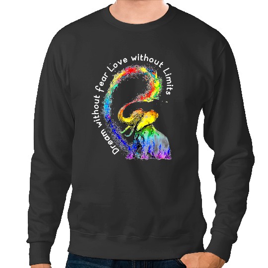 Discover Elephant LGBT Pride TieDye Dream Without Fear Love Limits 1 Sweatshirts