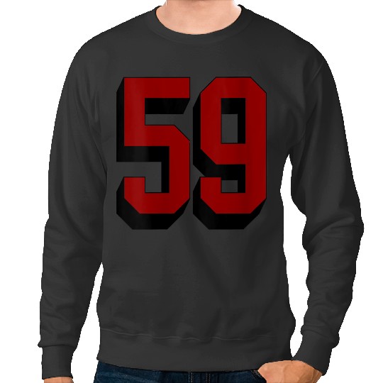 Discover Womens 59 Number 59 Varsity Fan Sports Team White Jersey  Gifts Sweatshirts