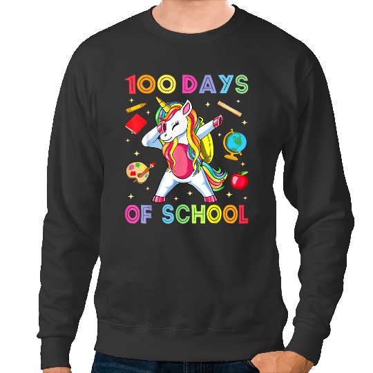 Discover 100 Days Smarter Kids Girls Unicorn 100th Day Of School Gift  Gifts Sweatshirts