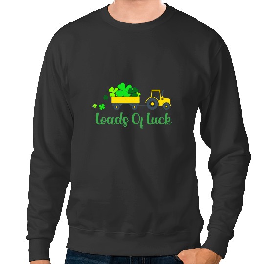 Discover Kids Loads Of Luck Tractor Cute St Patricks Day Truck Toddle Sweatshirts