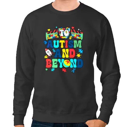 Buzz Lightyear and Woody To Autism and Beyond , Disney Toy Story Autism Awareness Tee, Puzzle Piece , Disneyland Family Trip Sweatshirts