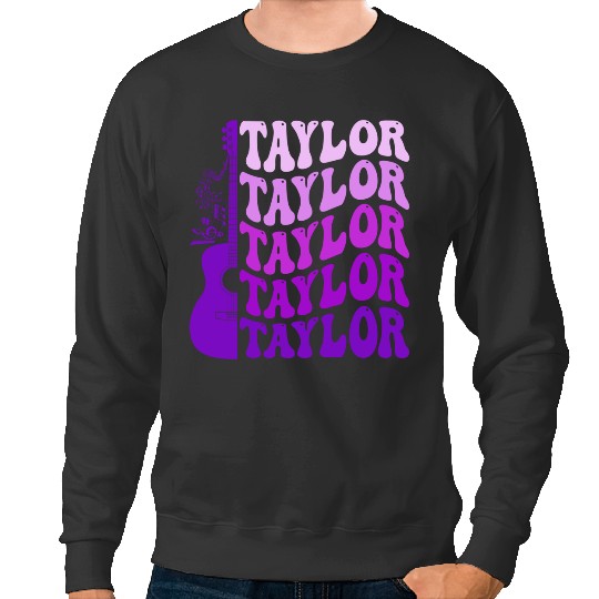 Discover Taylor First Name I Love Taylor Girl Groovy 80's Vintage Gifts Trend Sweatshirts
