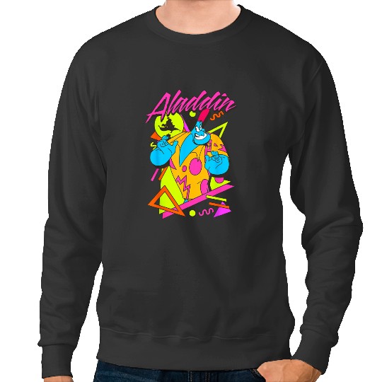 Disney Aladdin Genie Retro Abstract 90s Print Graphic Sweatshirts