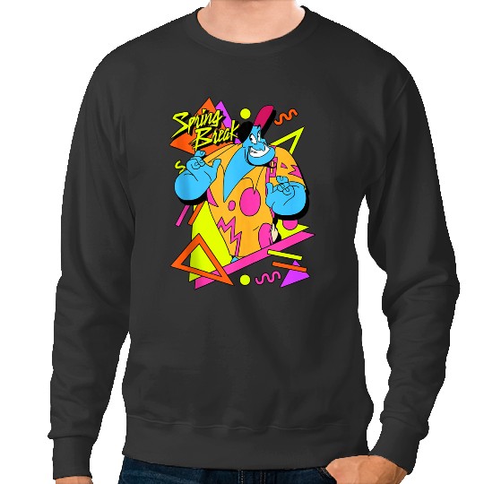 disneys Aladdin Genie Spring Break 90's Style Portrait Sweatshirts