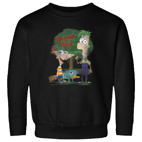 Disneys Phineas And Ferb Hanging Out With Perry Distressed Sweatshirts
