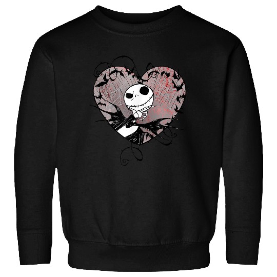 disneys Nightmare Before Christmas Valentines Jack Bat Heart Sweatshirts