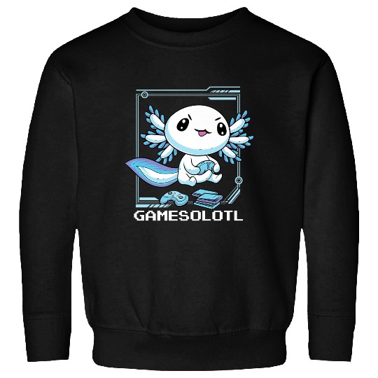 Gamesolotl Gamer Axolotl Fish Playing Video Games Lizard Sweatshirt