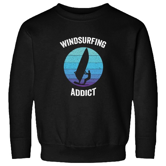 Windsurfing Addict Vintage Retro Wind Surfing Windsurf Sweatshirt