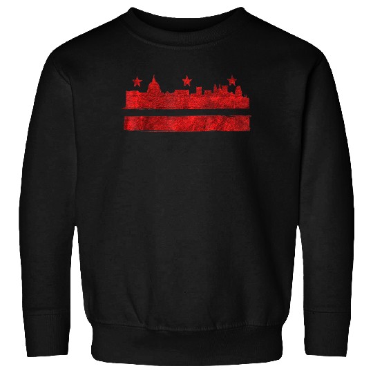 Vintage Skyline Washington Dc Flag Cities Usa Pride Sweatshirt