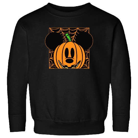 Mickey Mouse Pumpkin Web Halloween Sweatshirt