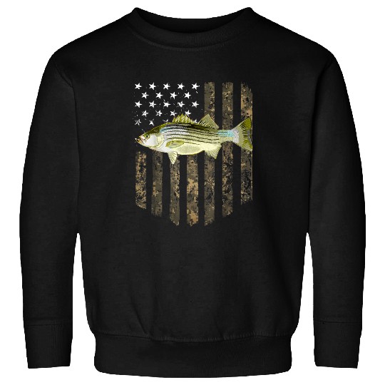 American Flag Striped Bass Fishing Sweatshirt