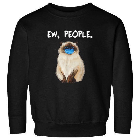 Ew People Cat Wearing Face Mask Sweatshirt