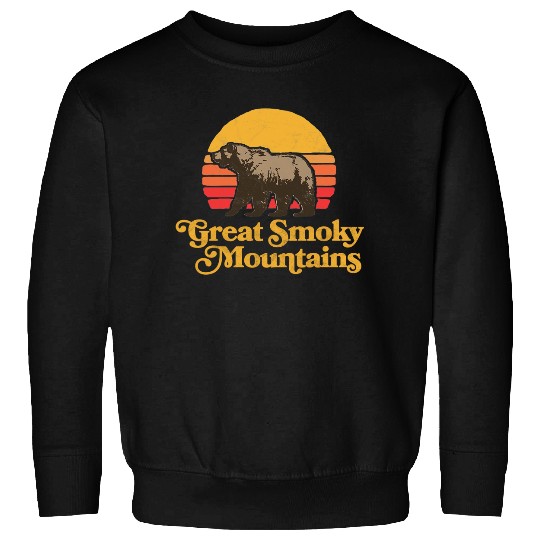 Retro Great Smoky Mountains National Park Bear 80s Graphic Sweatshirt