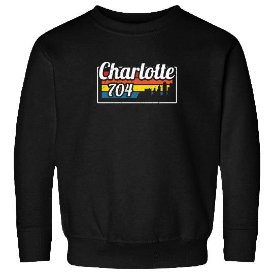 Vintage Charlotte City Skyline 704 Sweatshirt