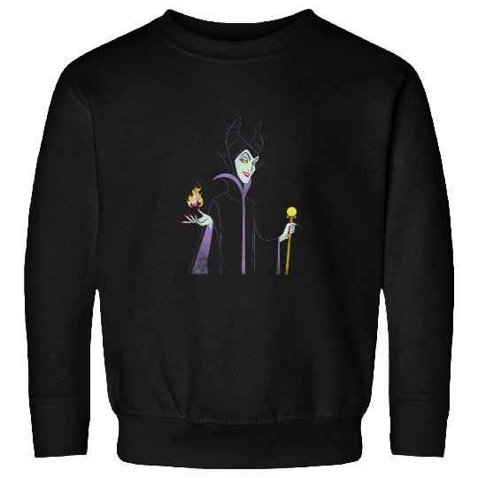 Disney Sleeping Beauty Maleficent Outline Flame Sweatshirts