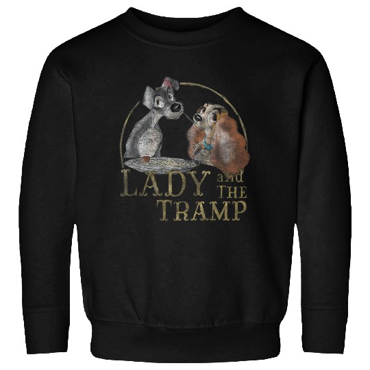 Disneyss The Lady And The Tramp Eating Spaghetti Sweatshirts