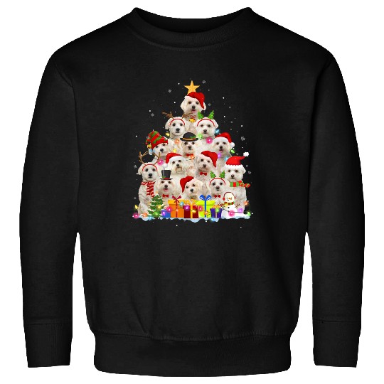Christmas Pajama Maltese Tree Xmas Sweatshirt