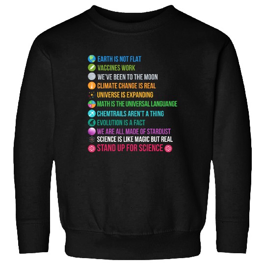 Earth Is Not Flat Vaccines Work Science Teacher Nerd Geek Sweatshirt