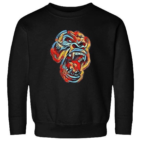 Colorful Silverback Gorilla Image Gorillas Picture Ape Sweatshirt