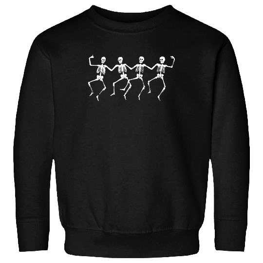 Spooky Dancing Skeletons Classic White Halloween Sweatshirt