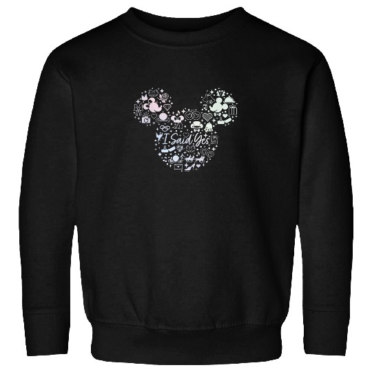 Disney I Said Yes Engagement Proposal Mickey Head Sweatshirts