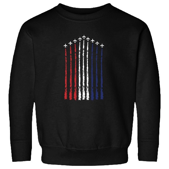 American Flag USA Fighter Jet Con Trail Sweatshirt
