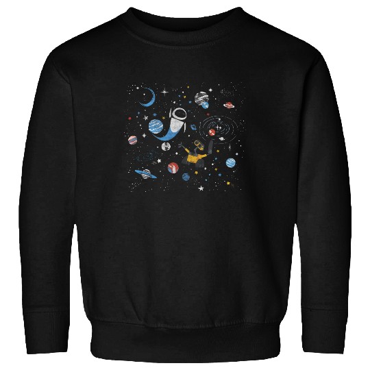 Retro Wall-E and Eve In The Galaxy Disney Sweatshirts