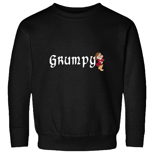 Disney Snow White Grumpy Leaning On Name Banner Sweatshirts
