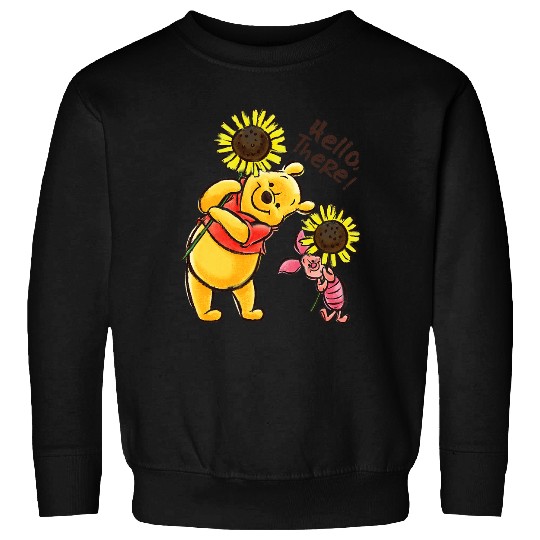 Disney Winnie The Pooh Piglet Hello There! Sunflowers Sweatshirts