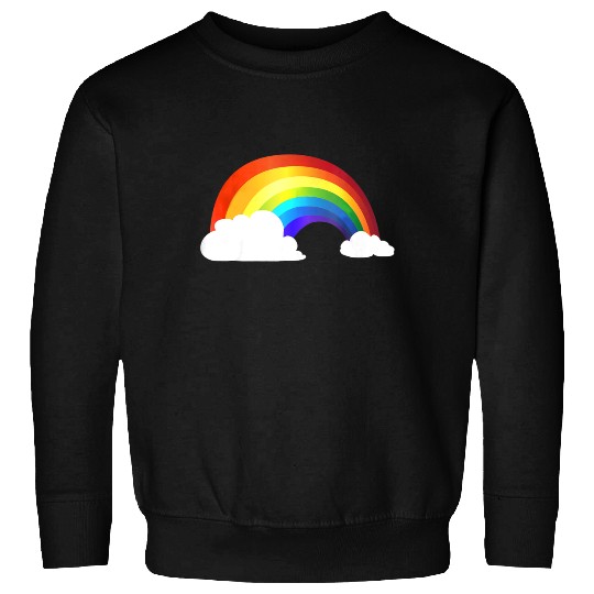 Rainbow Sweatshirt - Shiny Rainbow in the Clouds