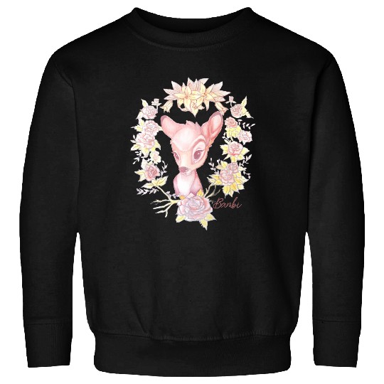 Disney Easter Bambi Floral Watercolor Portrait Premium Sweatshirts