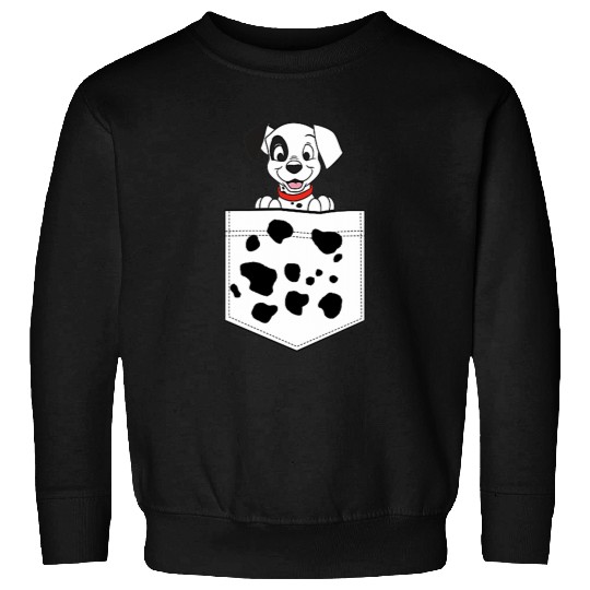 Disney 101 Dalmatians Patch Puppy Dotted Pocket Logo Sweatshirts