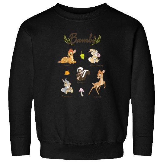 Disneyss Bambi Vintages Movie Characters Textbook Display Sweatshirts