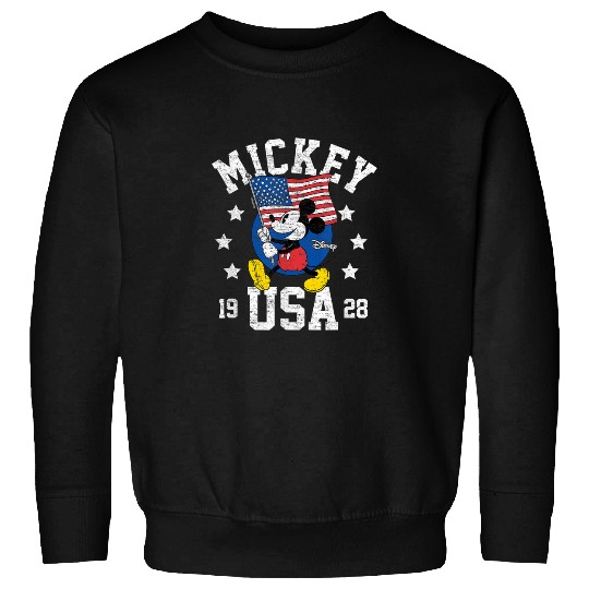 Disney Mickey Waving Flag USA Sweatshirts